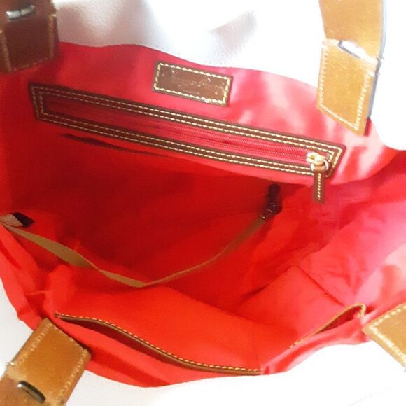 Dooney & Bourke Derby East/West Putty Leather Tote Bag Stone Gray Brown - Picture 11 of 14